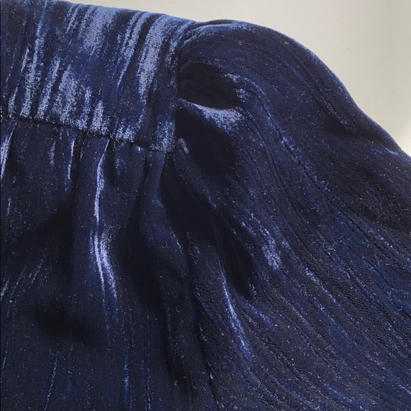 H&M Crushed Velvet Navy Blue Mini Dress - Picture 5 of 12